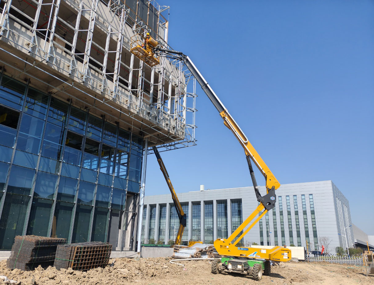 30-50米高空天团！k豆钱包10余台直臂神器助力合肥新能源汽车产业园加快崛起